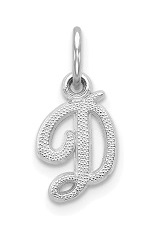 beautiful letter D white gold baby charm